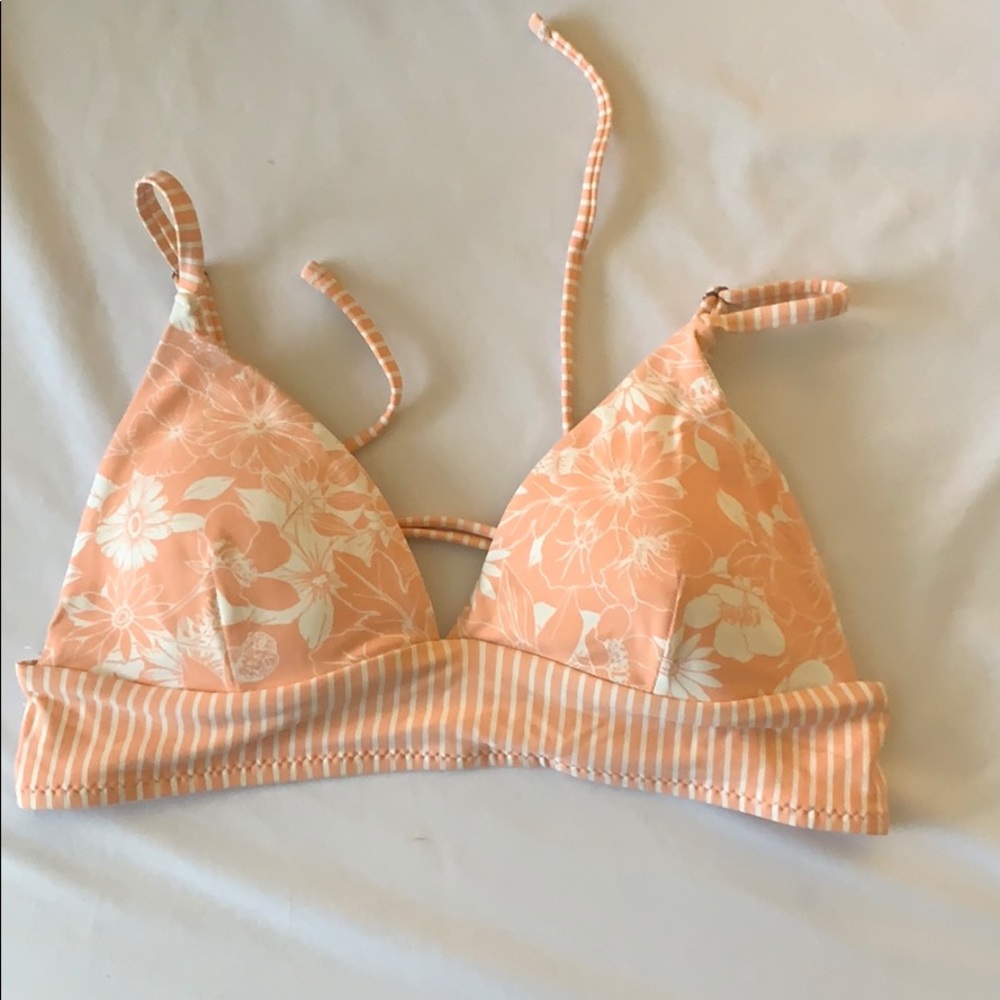 Orange floral bikini top